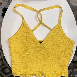 Rue21 Sunny Yellow Smocked Crop Top